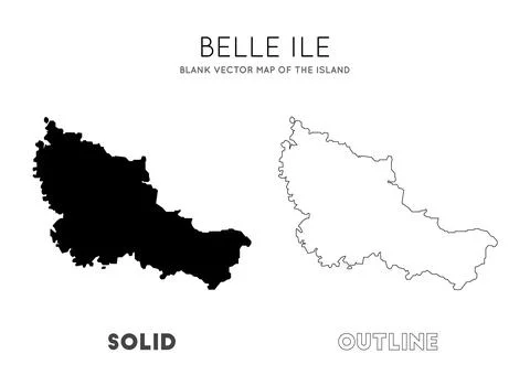 Belle Ile map. Blank vector map of the Island. Borders of Belle Ile for you.. 스톡 일러스트