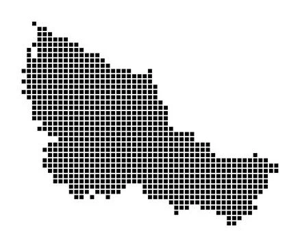 Belle Ile map. Map of Belle Ile in dotted style. Borders of the island fill.. Stock Illustration