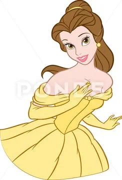 belle yellow dress cartoon