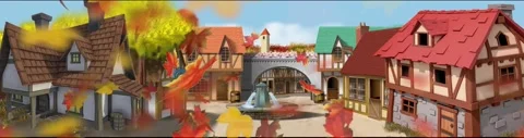 Belle's town backdrop 2 Video stock 161142352