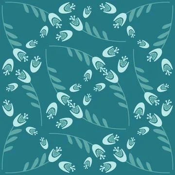 Bellflower on green background seamless pattern for textile and wrapping pape Stock Illustration