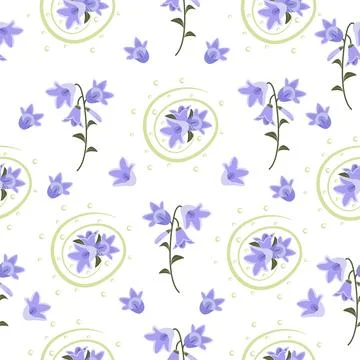 Bellflower seamless pattern Stock Illustration