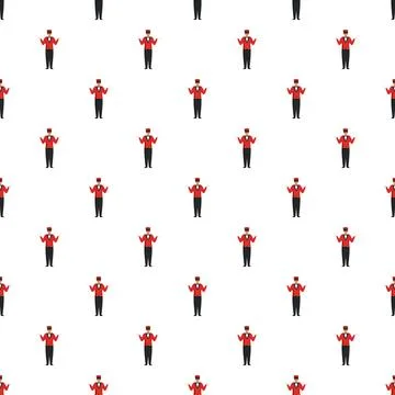 Bellhop staff uniform seamless pattern for hospitality service Stock Illustration