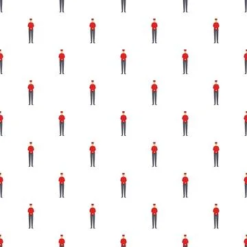 Bellhop worker uniform pattern creating a seamless background Stock Illustration
