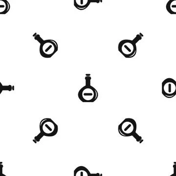Bellied bottle pattern seamless black Stock Illustration