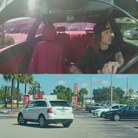 Belligerent Driver Tries to Start a Fight After Blocking Traffic, Tampa, Florida Stock Footage 345666775