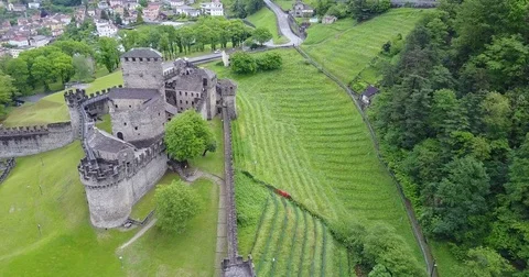 Bellinzona castle Stock Footage 75564153