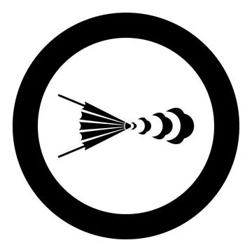 Bellows blacksmith wind vintage icon in circle round black color vector illus Stock Illustration
