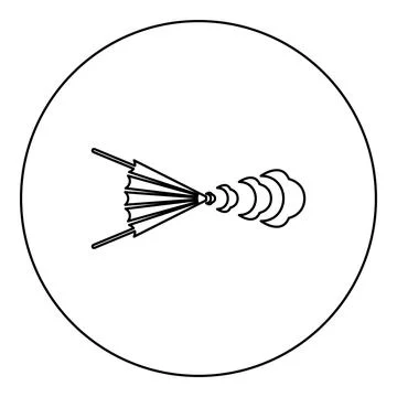 Bellows blacksmith wind vintage icon in circle round black color vector illus Stock Illustration