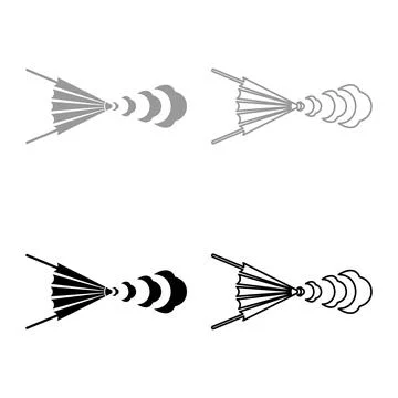 Bellows blacksmith wind vintage set icon grey black color vector illustrati.. Stock Illustration