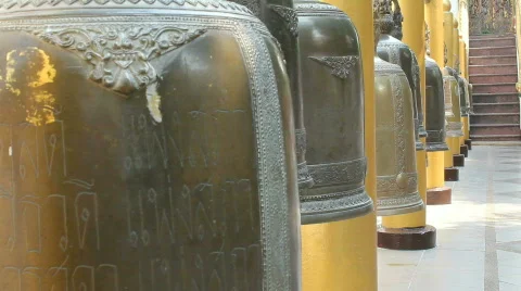 Bells at a Buddhist Temple Stock Footage 664240