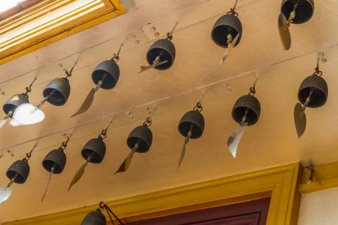 Bells in Buddhist Temple Stock Photos