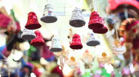 BELLS CHRISTMAS DECORATIONS Stock Footage 33422340