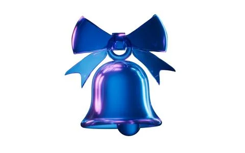 Bells with dark neon light effect, 3d rendering. Stock Illustration