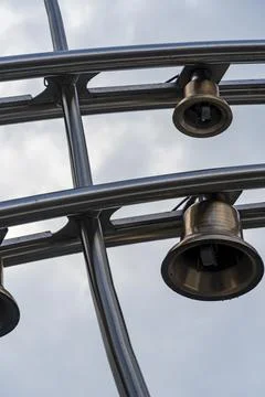 Bells in front of the Chatel mountain Stock Photos