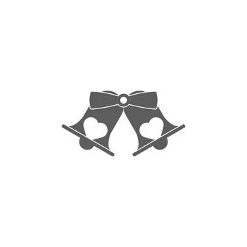 Bells with a heart icon. Elements of Valentine's Day icon. Premium quality 스톡 일러스트