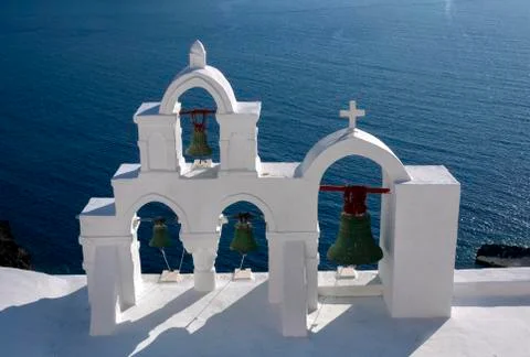 Bells in Santorini, Greece Stock Photos