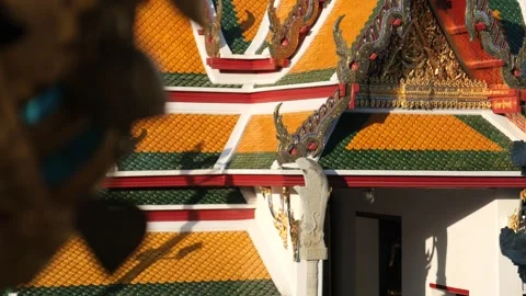 Bells in a temple in Bangkok Stock Footage 258221480