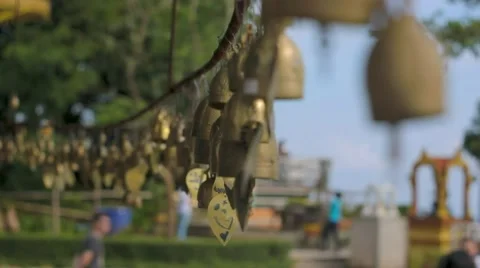 The bells in the temple of "Big Buddha" Stock Footage 58658074