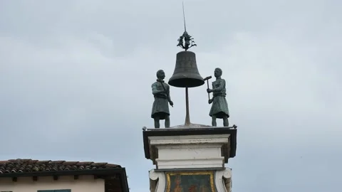 Bells tower in piazza della Loggia Stock Footage 132174184