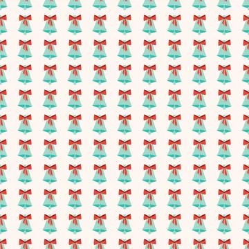 Bells vector seamless pattern design for Christmas decor and textile Stock Illustration