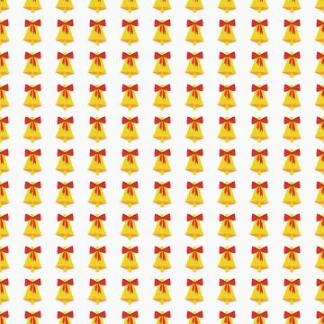 Bells vector seamless pattern design for Christmas decor and textile Stock Illustration