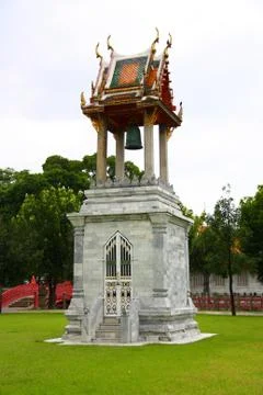 Belltower in the marble temple Stock Photos