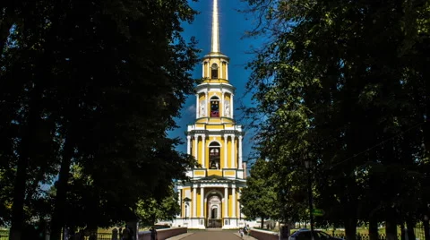Belltower of Ryazan Kremlin Stock Footage 55439622