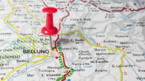 BELLUNO on a map Stock Footage 176991098