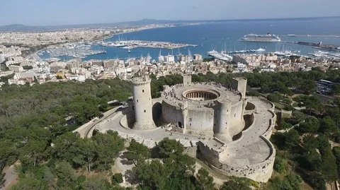 Bellver Castle - Palma de Mallorca - Spain Stock Footage