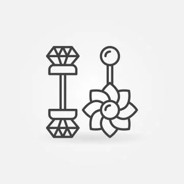 Belly button rings icon - vector piercing jewelry outline sign イラスト素材