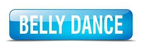 Belly dance blue square 3d realistic isolated web button Stock Illustration