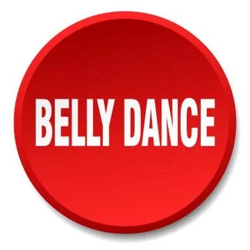 Belly dance red round flat isolated push button Stock Illustration