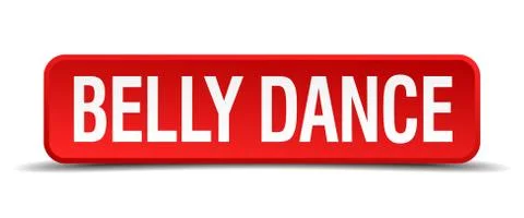 Belly dance red three-dimensional square button isolated on white background イラスト素材