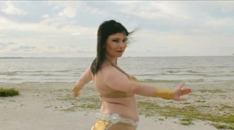 Belly Dance by the Seaside Stock Footage 31647323