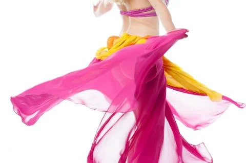 Belly dancer in action, cropped image. Stock Photos