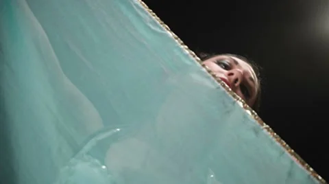 Belly dancer and veil 4k Stock Footage 8686286