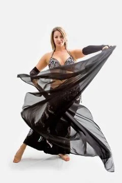 Belly dancer in black Stock Photos