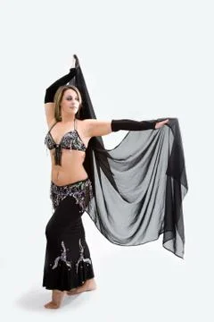 Belly dancer in black Stock Photos