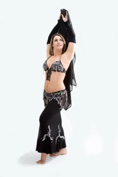 Belly dancer in black Stock Photos