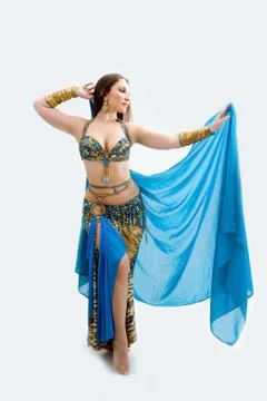 Belly dancer in blue Stock Photos