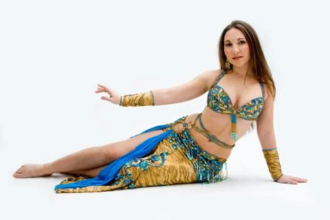 Belly dancer in blue Stock Photos