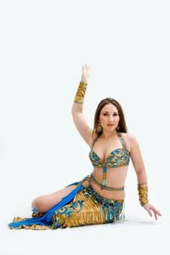 Belly dancer in blue Stock Photos