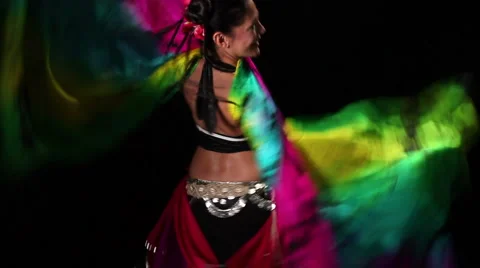 Belly dancer colors Stock Footage 1069010