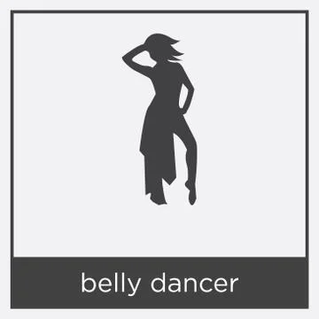 Belly dancer icon isolated on white background Illustrazione stock