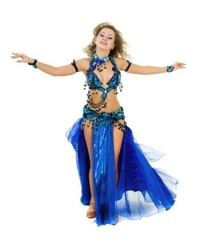 Belly dancer isolated on a white background Stock Photos