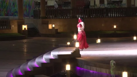 Belly Dancer in Red Costume 3 Video stock 306321555