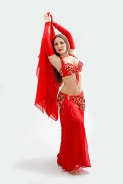 Belly dancer in red Stock Photos