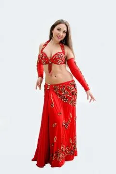 Belly dancer in red Stock Photos