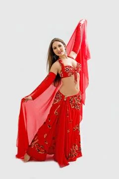 Belly dancer in red Stock Photos